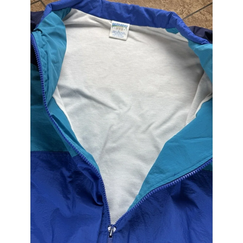 Vintage 90s Cheetah Mervyn's Colorblock Windbreaker Track Jacket Unisex Large